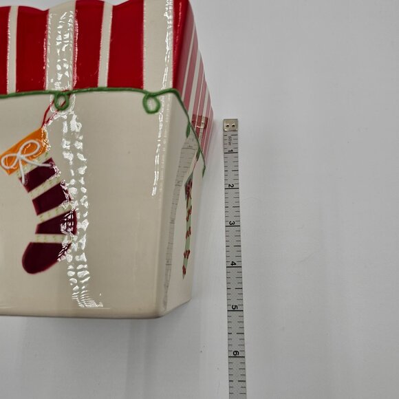 VTG Set Of 3 Holiday Food Safe Ceramic Stacking Containers Christmas Decor - Picture 6 of 16